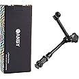 WANBY 11 Inch Articulating Friction Magic Arm Adjustable w/Hot Shoe Mount 1/4'' Tripod Screw for DSLR Camera Rig, LCD Monitor, LED Lights, Flash Light, Microphone, DJI Osmo (11 inch)