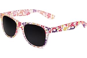 Kiddus Lunettes de soleil POLARISÉES pour fille, garçon, enfant, ados. A partir de 6 ans. UV400 Protection 100% UVA et UVB. Rose translucide avec fleurs