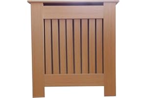 Jack Stonehouse Radiator Cover Modern Vertical Slat MDF Wood Cabinet, Oak Mini
