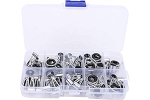 Keenso Anillos de guía de caña de Pescar, 45 Piezas 9 tamaños Anillos de guía de caña de Pescar de Acero Inoxidable Juego de Anillos de guía de caña de Pescar de cerámica
