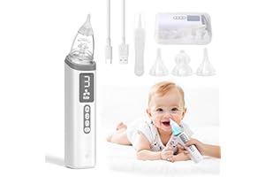 Journeyside Nasal Aspirator, Rechargeable Electric Nasal Aspirator Baby with 3 Silicone Tips, 3 Levels of Suction Power Adjustable, with Music Function and Colourful Lights and Storage Box