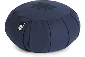 Yoga Studio Pleated Round Zafu Buckwheat Meditation Cushion - Lotus Leaf