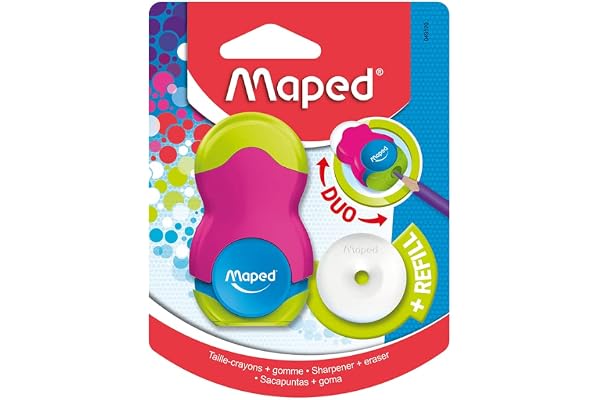 Maped 049120 Loopy Couleurs gomme et taille-crayon