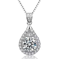 Collana Con Ciondolo Cerchio HOPE In Argento 925 E Zirconi, Catena Regolabile 48 Cm, Regalo Per Donne