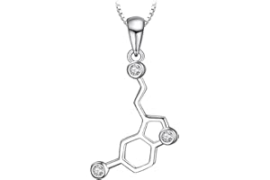 JewelryPalace Naszyjnik Miłość Cząsteczka Serotoniny, Naszyjnik damski ze srebra próby 925 Naszyjnik, Zestaw biżuterii dla kobiet, Biżuteria dla dziewczynek Różowe złoto Złoto 45CM