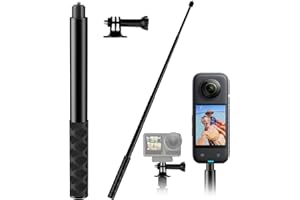 CXXTKCXXLC 120CM Bastone Selfie Stick Supporto per Selfie Invisibile in Alluminio, Bastone Telecopico fino per Action Camera e Microfoni, Insta X3 X4 Hero