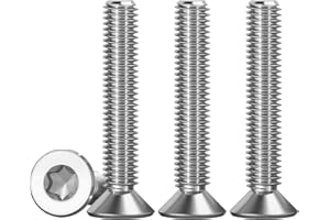 Drenky 10 pezzi M5 x 50 Vite Torx A Testa Svasata 304 viti torx in acciaio inossidabile Bullone Meccanico Unità standard Viti completamente filettate Per macchine utensili e mobili per la casa