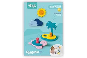 Quut opia-Treasure Island-Puzzle Amis, Jouet de Bain pour bébé à partir de 10 Mois – Jouet de bébé - Stimule la motricité et l'imagination