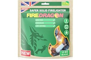 Fire Lighters for Wood Burners by Fire Dragon | Solid Fuel Blocks Firelighters for Fire Starter | Eco-Friendly Solid Fuel Tablets (Packaging May Vary)