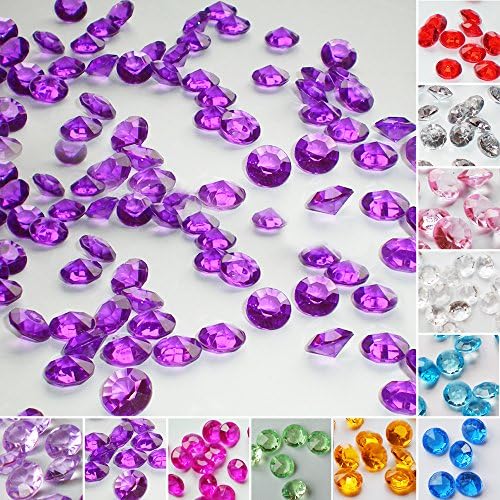 Time to Sparkle 300 10MM Scatter Diamonds Table Crystals Acrylic Confetti Wedding Party (Dark Purple)