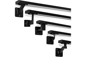 Natural Goods Berlin Handlauf Set OBLONG Metall schwarz / 3x Stück Handlaufhalter SLANT & 200cm Treppengeländer/rostfreier, pulverbeschichteter Treppenhandlauf/Handlauf Treppe Innen & Außen