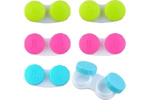 OMBRISA Kontaktlinsbehållare, kontaktlinsbehållare 6 stycken, bärbar hygien läckagesäker glasögonfodral, färgade kontaktlinser tillbehör för dagliga utflykter såsom resor och arbete, 6 st, 6.55 x 3.11