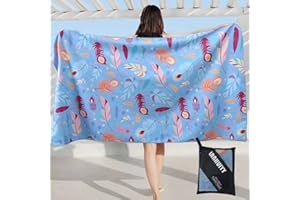 LANHUIYY telo da mare e piscina in microfibra-grande- antisabbia ultra morbido, donna, ad Asciugatura Rapida, 160x80cm.