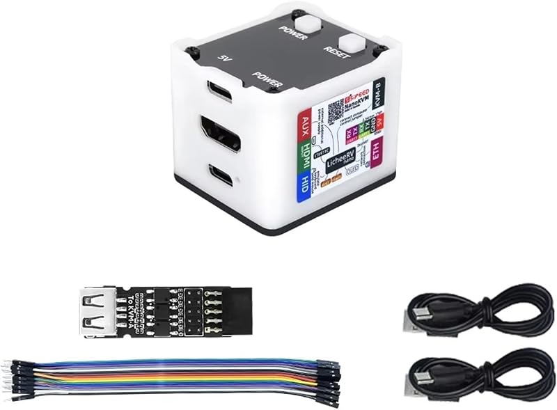 youyeetoo Sipeed NanoKVM Mini Remote Control Operations Maintenance Server, 1TOPS NPU 1GHz C906 RISC-V Linux Single Board Computer, with 100M Network Connection (Full Package)