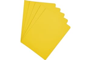 Raylu Paper® - Pack de 25 Subcarpetas de cartulina para documentos, con agujeros para fastener y colores vivos. Carpetas de cartulina kraft gruesa de 200g (Amarillo, A4)