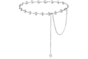 BENCAILOR Chain Belt for Women Long Waist Belts for Dress Crystal Waist Belt Rhinestone Wide Womens Belt for Belly Body Costume Jewelry