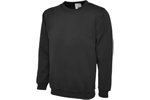 Mad Ink Men's Classic Red Solid Crewneck Sweatshirt Jumper Top - Large