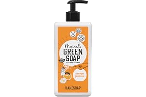 Marcel's Green Soap - Savon pour les mains Orange et jasmin - Distributeur de savon pour les mains - 100% Eco friendly - 100% Vegan - 97% Biodegradable - 500 ML
