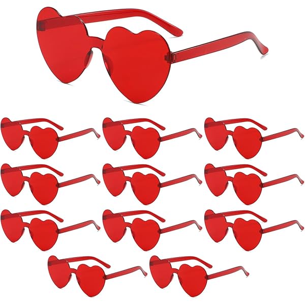 Lunettes De Soleil Cœur Dégradées – Sans Monture, Verres Colorés – UV280 – Style Rétro Années 70 – Unisexe