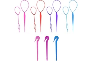 MEMOFYND Lot de 3 outils de coiffure, 3 pièces de bande élastique pour retirer les queues de cheval, outils de coiffure, outils de coiffure pour femmes et filles (rose, violet, bleu)