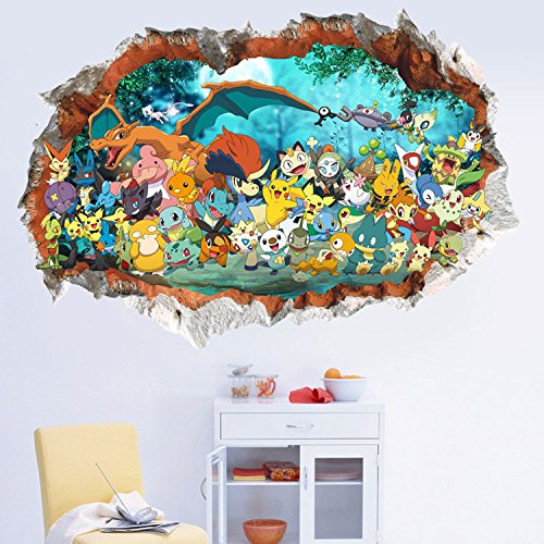 Giant Pokemon Wandtattoo Kinderzimmer, Kind, Boy, Schlafzimmer, Pokemon Go, Pikachu - 4