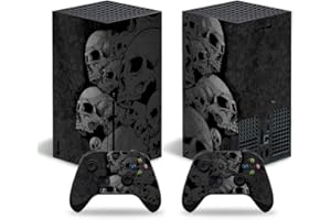 TAIFOND Vinyl-Aufkleber für Microsoft Xbox Serie X Konsole, Totenkopf, Schwarz
