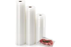 Czwander Vakuumierbeutel, 3 Rollen 20/25/28x300cm Vakuumbeutel,vakuumierfolie,Vakuumbeutel Lebensmittel, Geeignet für alle Vakuumiergeräte, Sous-Vide-Gefrierbeutel