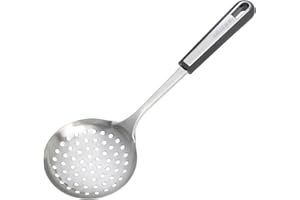 Wiltshire Aspire Skimmer, Stainless Steel, Food Strainer & Server, Small Fine Holes, Anti-Slip Soft Touch Handle, Grey & Silver, 35x11.5x3.5cm