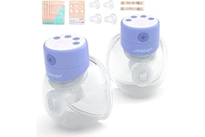 Jeeber Tiralatte Elettrico Indossabile -Doppio Tira Latte Neonati Elettrico Portatile con Flangia 19/21/24 mm, Funzione Memori, Smart Display LCD, Mani Libere, Comfort Ottimale, Senza BPA, 2 Pezzi-S12