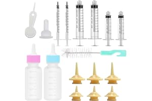 BAGUBDR 17 Pcs Kitten Feeding Bottle Set, Puppy Feeding Bottles, Puppy Bottles for Feeding Newborn Suitable for Puppys Kitten Small Mammals and Other Newborn Pets