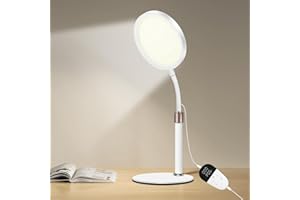 ‎RELHAFETHY Relhafethy Tageslichtlampe, UV-freie Lichttherapie Lampe mit 10.000 Lux, 3 Farbtemperaturen, 9 Helligkeitsstufen & 15/30/45 Min Timer, Tageslichtlampen zur Stimmungsaufhellung