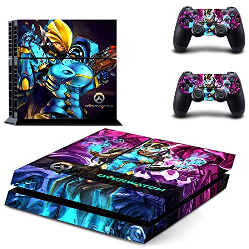 Preisvergleich Produktbild Playstation 4 + 2 Controller Aufkleber Schutzfolie Set - Overwatch / PS4