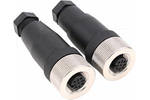 EONVIC 2PCS M12 5 Pin Femmina A Codice Circolare Aviazione Spina Sensore Industriale Connettore 60V 4A Impermeabile Dritto 12mm Connettore Cavo Adattatore