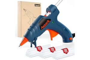 Assark Heißklebepistole Feuerfest Klebepistole mit 60 Heißklebesticks Mini Heißklebepistolen für Schule, Handwerk, Kunst oder, schnelle Reparaturen zu Hause, 20 W (Grün)
