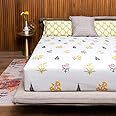 Urban Space Regal 100% Cotton 200 TC Bedsheet for Double Bed, Bedsheet Queen Size Cotton, Double Bedsheet Cotton with 2 Pillow Covers (Size 90 x 108 inches, High Garden Yellow)