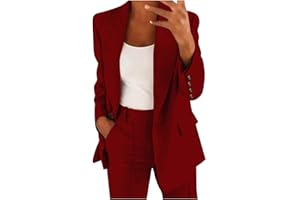 XTBFOOJ Completo Blazer e Pantaloni Donna Completa Ufficio e Lavoro Completo Tailleur Estivo Tuta Pantaloni e Giacca Due Pezzi Eleganti Tailleur Pantalone da Cerimonia Curvy Taglie Forti
