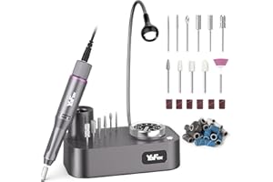 Nagelfräser für Gelnägel 35000 U/Min,YaFex 11 in 1 Elektrische Nagelfräser Professionelle mit Nagelfräser Aufsätze,Nagelfeile Maniküre Pediküre Set mit LED Lampe