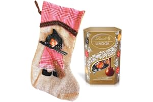 MY TEST Idea Regalo Epifania - Lindt Lindor - Calza Befana Rosa 27cm + 200gr Praline Assortite Lindt Lindor - Confezione Regalo Befana 2023 (ROSA)