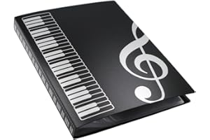 MOREYES Music Folder Song Sheet Holder Clef Paper Storage for A4 Size Paper with 40 Pockets (clef)