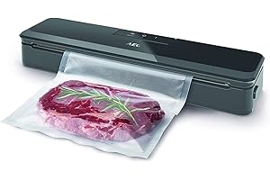 ‎AEG AEG VS4-1-4AG Vakuumiergerät (Schnelles und starkes Versiegeln von Lebensmitteln, Pulse-Funktion, keine Luftblasen, schlankes Design, leise, inkl. 10 Beutel - 30 cm lang, BPA-frei, grau)