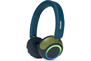 PHILIPS AUDIO Philips TAK4200CT z serii 4200 - Bezprzewodowe, składane słuchawki nauszne dla dzieci - ograniczona głośność, udostępnianie dźwięku, kabel 3,5 mm i USB-C w zestawie - Crystal Teal