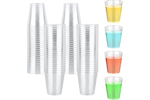 CoKeeSun Lot de 100 Gobelet Plastique Reutilisable, 5cl/50ml Verre Plastique Reutilisable, Transparent Verre a Shot, pour Cocktails Jus de Fruits Mariage Fêtes