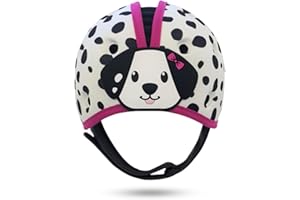 SafeheadBABY Award-Winning Infant Safety Helmet Baby Helmet for Crawling Walking Ultra-Lightweight Baby Head Protector Expandable and Breathable Toddler Head Protection Helmets - Dalmatian Pink