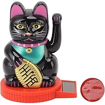 Maneki Neko Solaire Maneki Neko à énergie Solaire - Statuette Porte-bonheur Japonaise Qui Agite La Patte - Décoration Maison Et Voiture Figurine De Chat Chinoise