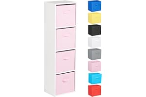 Hartleys 4 Tier White Cube Unit - Choice of Storage Boxes