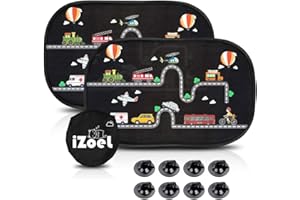 iZoeL Samochodowa ochrona przed słońcem dla dzieci z przyssawką, osłona przeciwsłoneczna na szybę samochodową