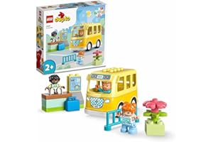 LEGO 10988 DUPLO Przejażdżka autobusem, zabawka edukacyjna dla przedszkolaka, pomagająca rozwijać umiejętności społeczne dzieci, klocki dla 2-latka i starszych dzieci, chłopców i dziewczynek