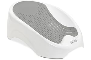 Nuby Newborn Baby Bath Support - Ergonomic Design | Lightweight and Portable | Anti-Slip | Suitable from Birth (White)