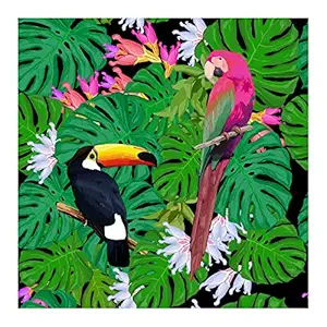 BP Design Solution Birds & Green Leaf Wallpaper Wall Sticker for Home Decor, Living Room, Bedroom, Hall, Kids Room , Play Room(Self Adhesive Vinyl,Water Proof) (16 x 128inch)