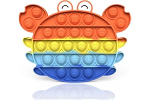 ORGYAML Push and Pop Bubble Fidget Toy, Juguete Antiestres Educativo para aliviar el estrés, Necesidades Especiales silenciosas Aula para niños (Estilo Cangrejo Arcoiris)